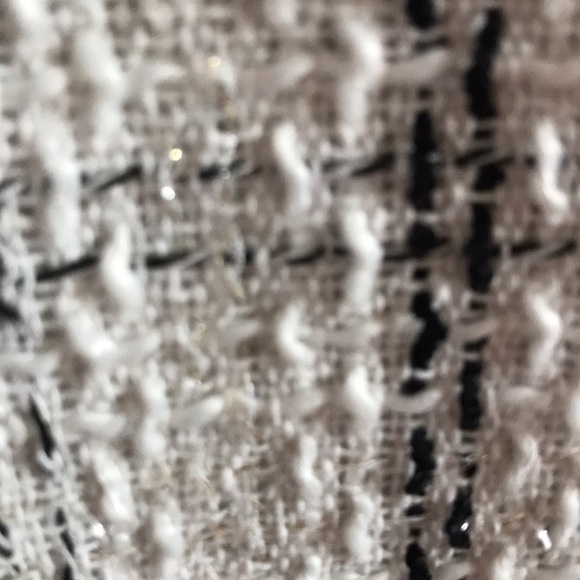 Cream and black with silver threads zip up dressy formal high rise shorts size M - Picture 13 of 15